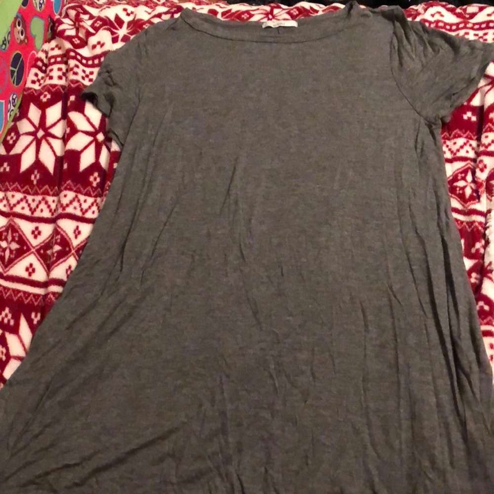 Gray soft t shirt dress